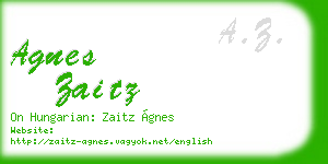 agnes zaitz business card